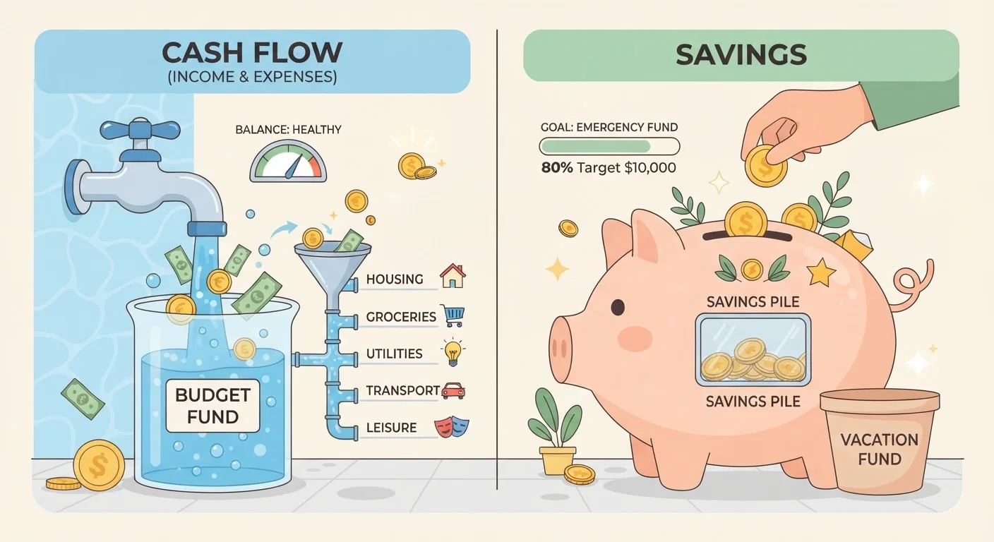 Cash Flow vs. Savings: Two Concepts That Beginners Often Confuse