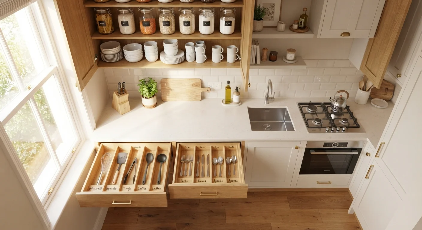 Small Kitchen, Big Function: Organizing Cabinets, Drawers, and Countertops